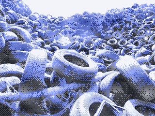 Image: In the United Kingdom alone, 40 million car tyres are dumped annually.