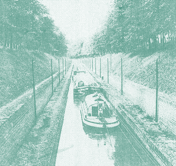 Image: The boats were moved through the tunnel by human power.