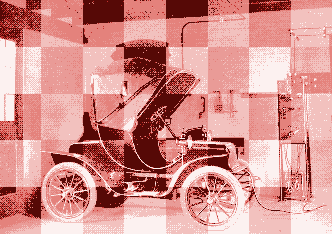 Image: Charging an electric car in 1901.
