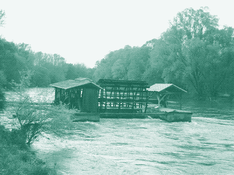 Ship mill on the Mura in Slovenia, source.