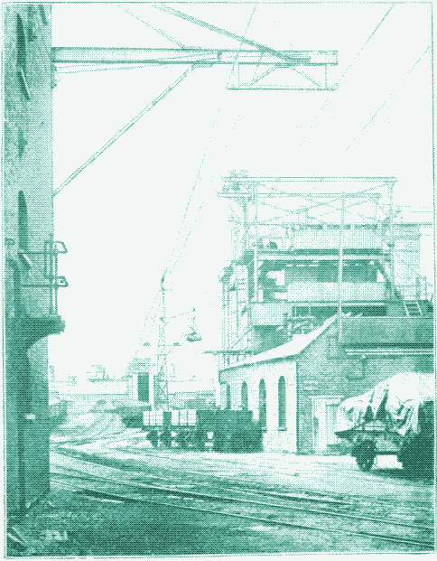 Image: Aerial ropeway in a harbour.
