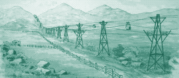 Image: An aerial ropeway.
