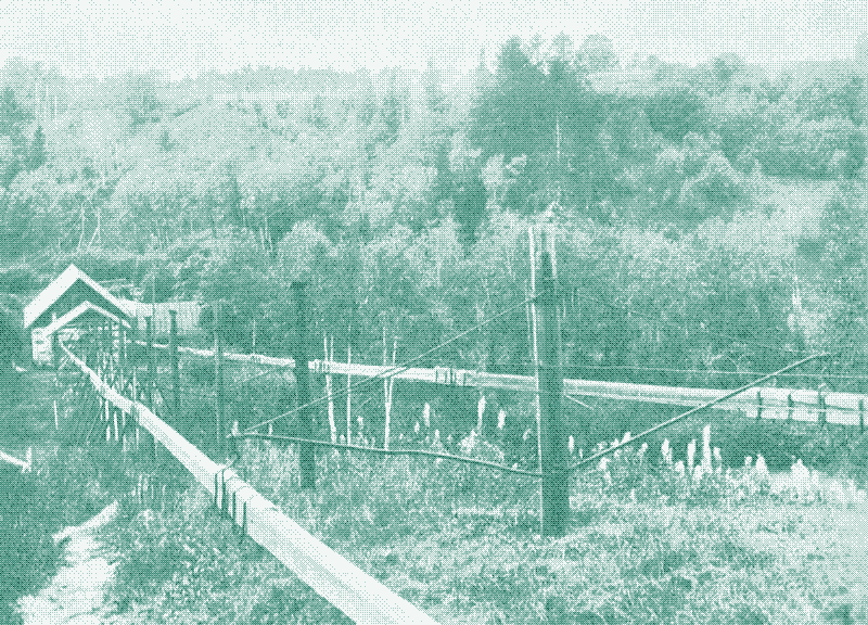 The Stangenkunst at the Bisperg mine, Sweden, built around 1700 (the picture was taken in 1922).