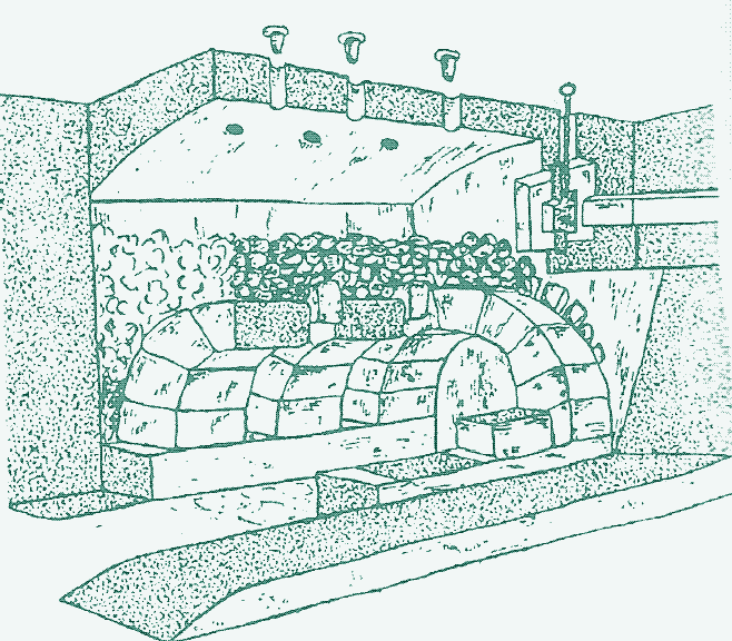 A heat storage hypocaust. Source: K. Bingenheimer, 1998