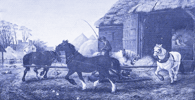 The Horse Mill, a painting by James Herring. Ca. 1850.