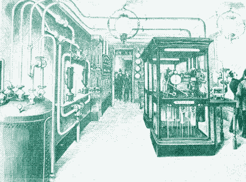 Distribution room for the pneumatic clock network in Paris.
