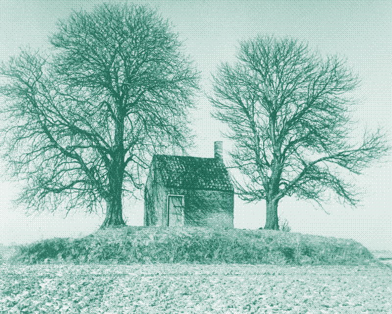 Image: A worker&rsquo;s hut on a mound. Source: Regionaal Archief Dordrecht. (CC-BY-SA 4.0).