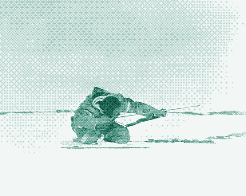 Image: A archer prepares to launch an arrow while huddled on the ground. Photo by Rudolph Martin Anderson, 1916, Canadian Museum of History. CC BY-SA 4.0.