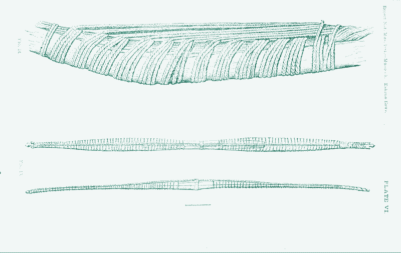 Image: Cable-backed bows. Source: Murdoch, John. "A study of the Eskimo bows in the US National Museum." Report of the United States National Museum for the year 1884.