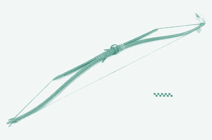 Image: The Penobscot bow. Yet another method to build a bow from inferior wood. The bow’s draw weight is increased by adding a second limb. Source: National Museum of the American Indian, Smithsonian.