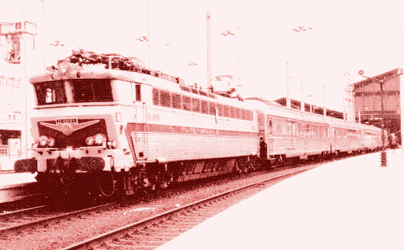 Foto: Der Étoile du Nord in Paris-Nord im Jahr 1995, CC 40105 mit Zug 87/88.