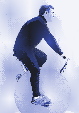 Image: the pedal-powered prime mover by David Butcher.
