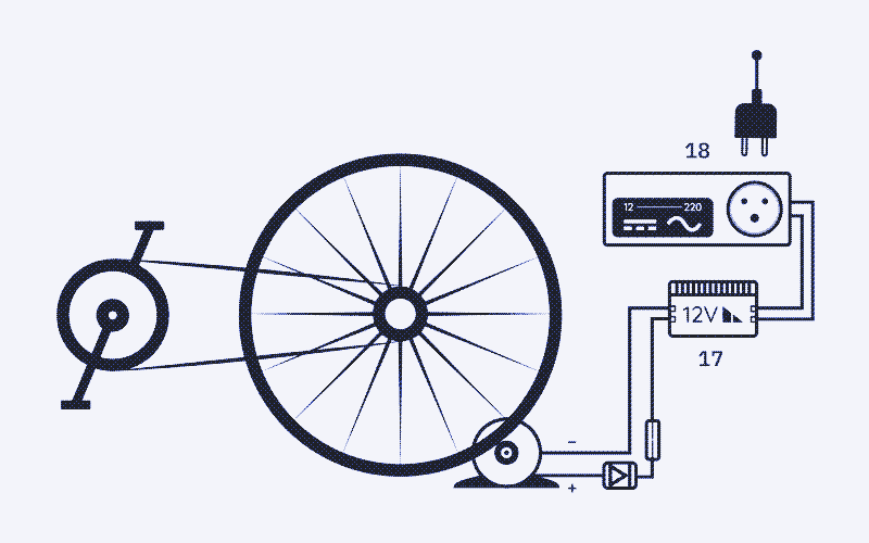 17: Convertidor reductor. 18: Inversor.