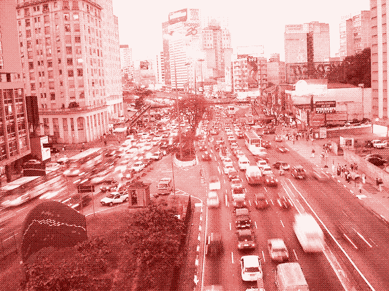 Rush hour en São Paulo, Brasil, 2005. Dominio público.