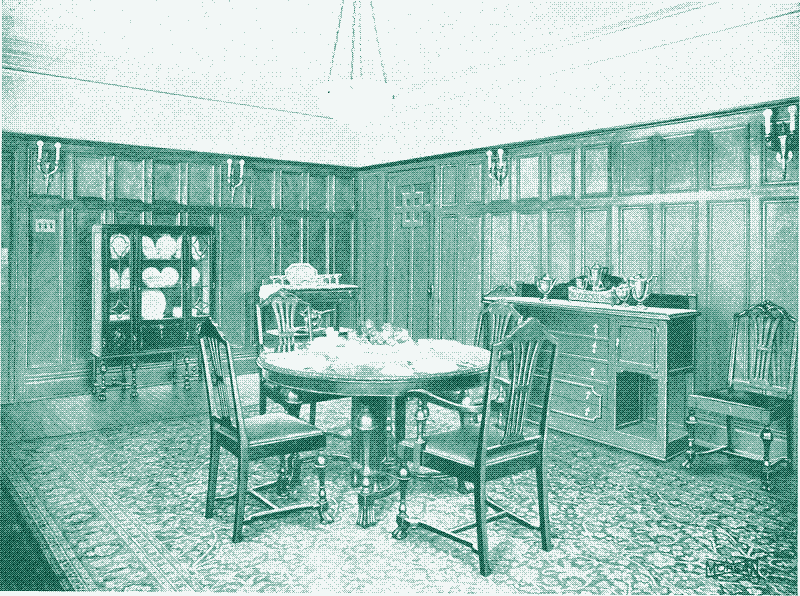 Imagen: Paredes revestidas. Organización Morgan Woodwork, 1921. Imagen de dominio público.
