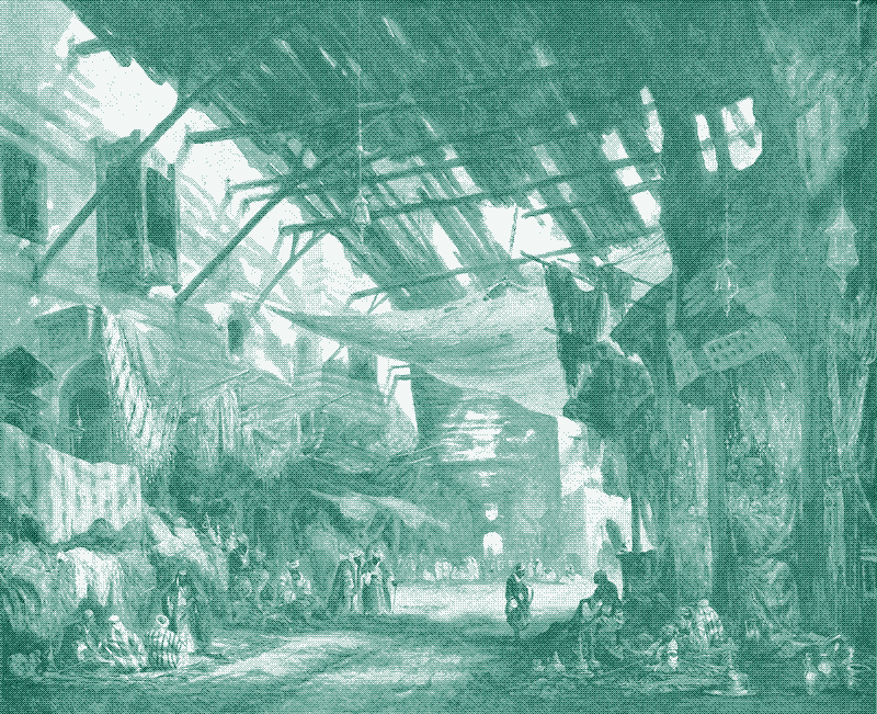 Imagen: &ldquo;El Bazar de Alfombras, El Cairo&rdquo;, pintura de William James Müller, 1843. Museo y Galería de Arte de Bristol. Imagen de dominio público.