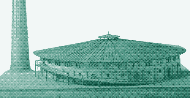 Image: Maquette d’un four Hoffmann ovale, construite en 1868. Elle est exposée au Musée des Arts et Métiers à Paris.
