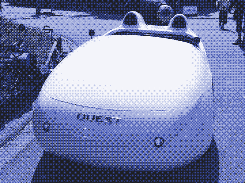 Image : Un vélomobile deux places.