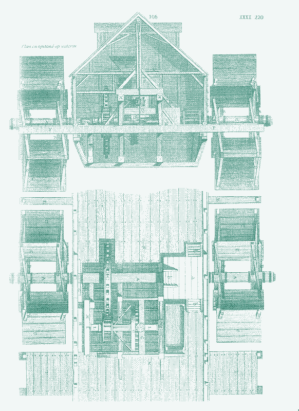 Image : Moulin-bateau, Encyclopédie de Diderot, 1751.