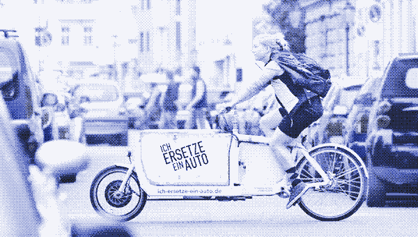 Image : un vélo cargo en Allemagne (source : « Ich ersetze ein Auto »).