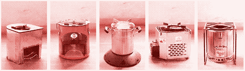 Une collection de poêles à biomasse améliorés. Source : Global Alliance for Clean Cookstoves.