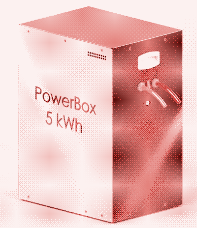 Un accumulateur lithium-ion de 5 kWh de Powertech Systems.