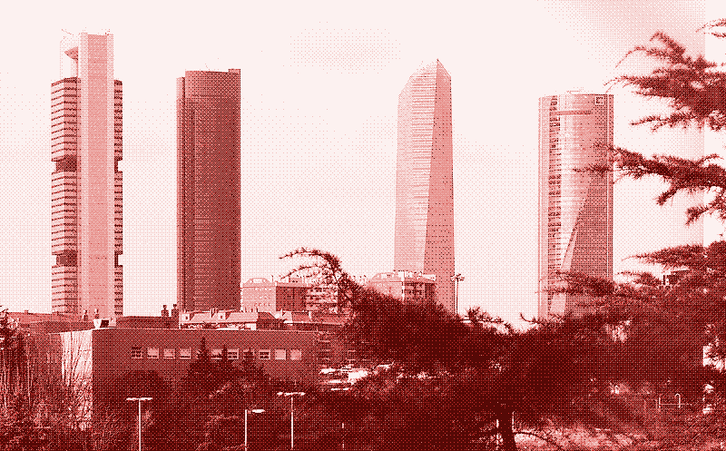 Centre d’affaires de Cuatro Torres, Madrid. Xauxa Hakan Svensson, Wikimedia Commons.