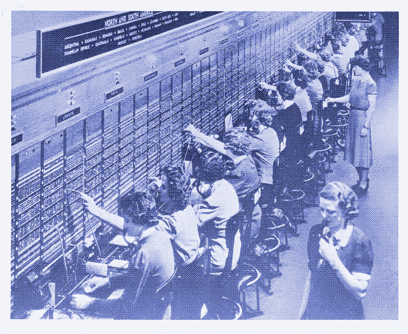 Un standard téléphonique international système Bell en 1943.