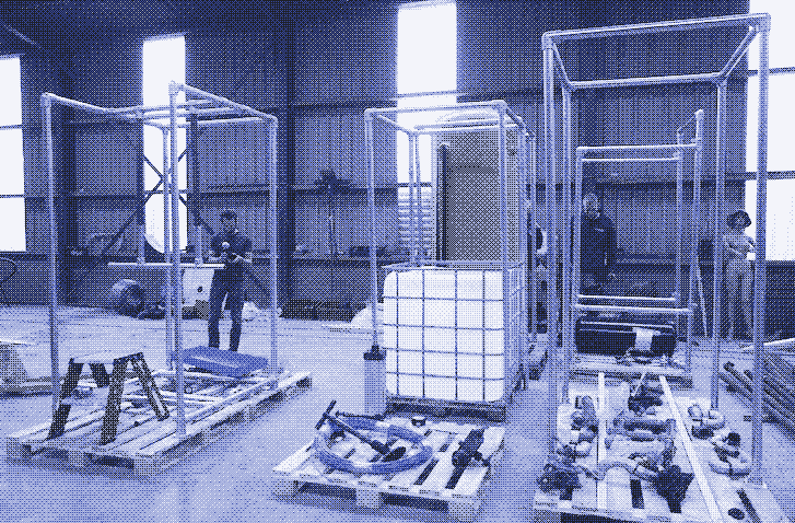Le prototype de l’Human Power Plant en cours de construction.