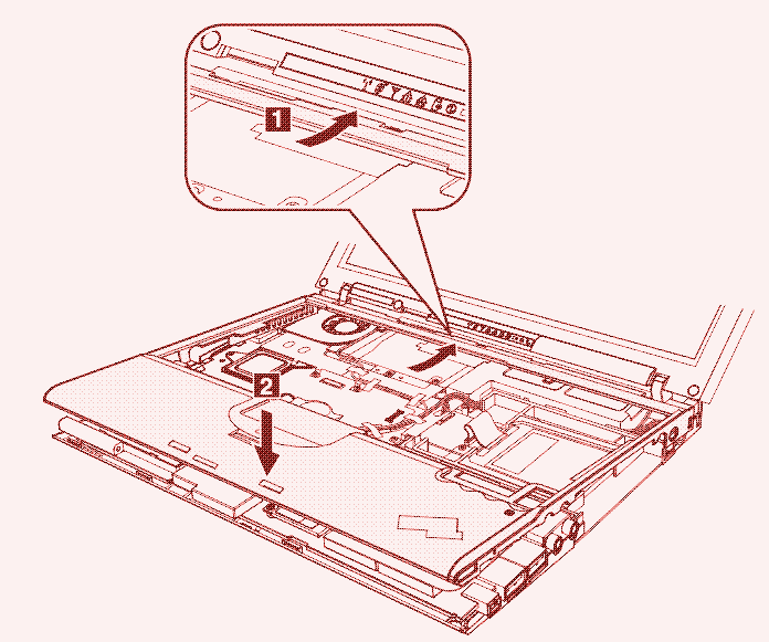 Image: À l&rsquo;intérieur des Thinkpad X60s. Source : Manuel de maintenance du matériel.