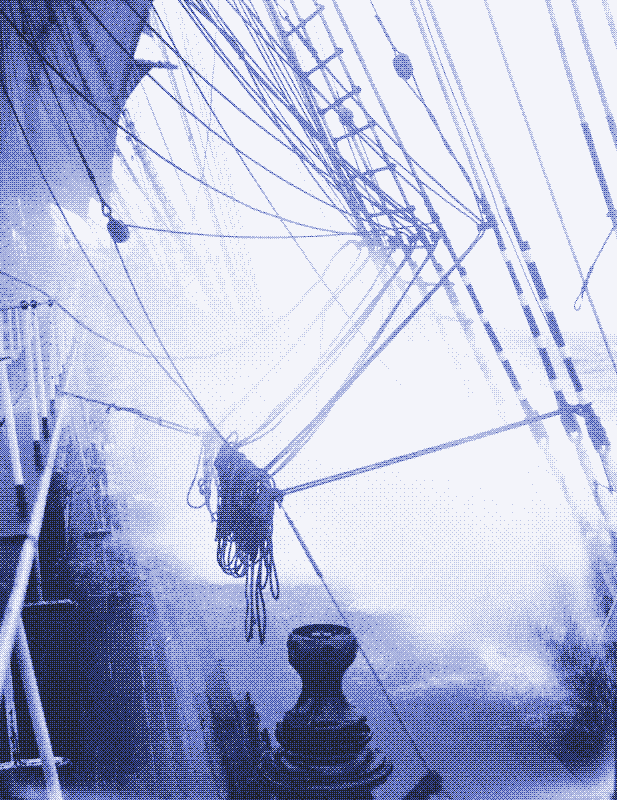 Projections d’embruns sur le pont principal du ‘Parma’. Alan Villiers, 1932-33.