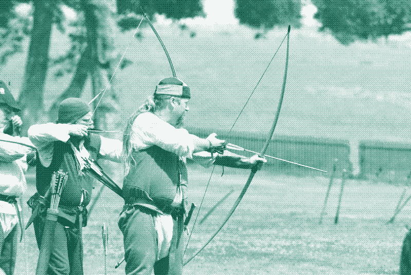 Image : Archers utilisant des arcs longs. Image de Peter Trimming. Source : Wikimedia Commons. CC BY SA 2.0.