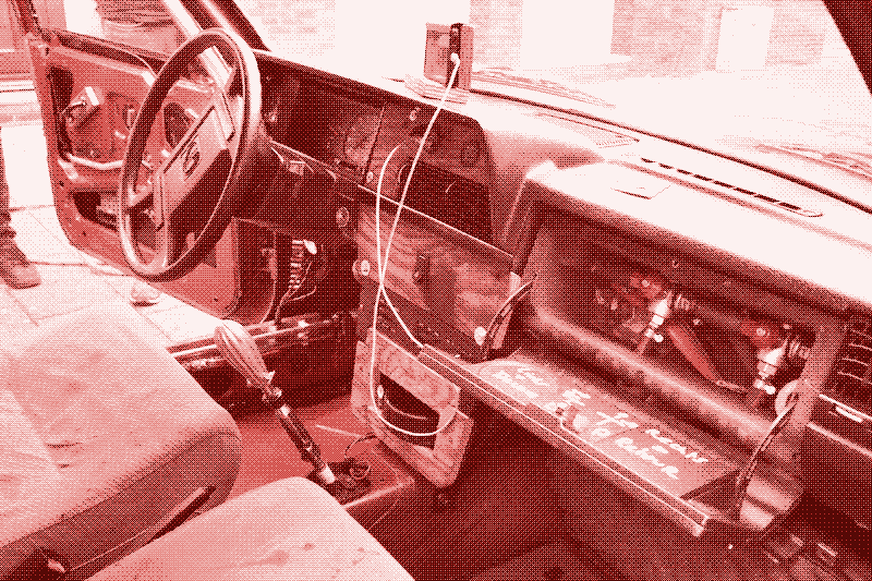 Photo : L’intérieur de la voiture. Crédit photo : Frank Hanswijk.