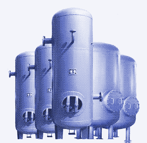 Compressed air energy storage tanks. Bron.