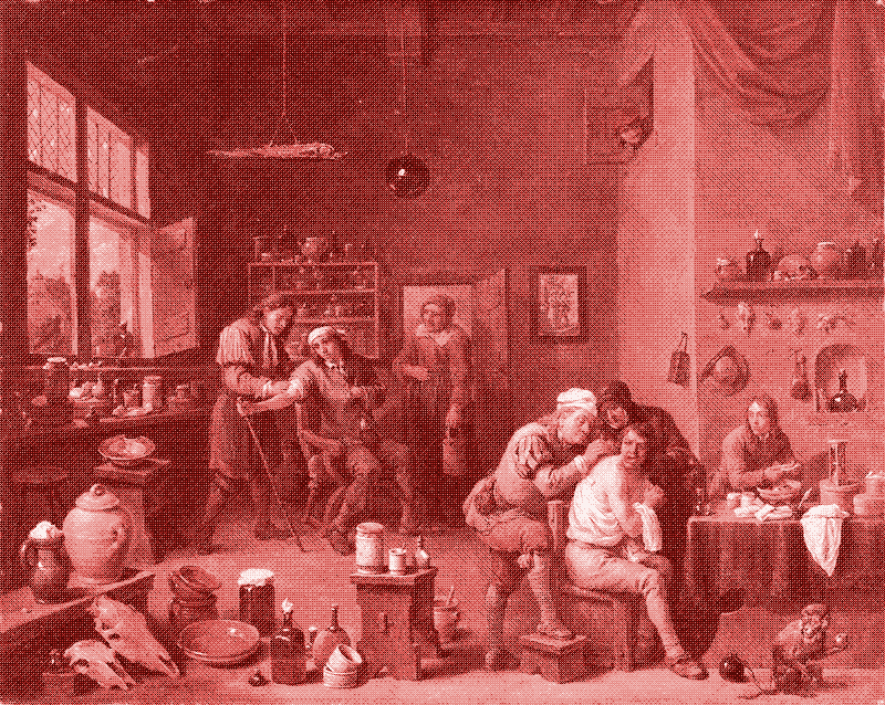 De chirurgijn, een schilderij van David Teniers, jaren 1670.