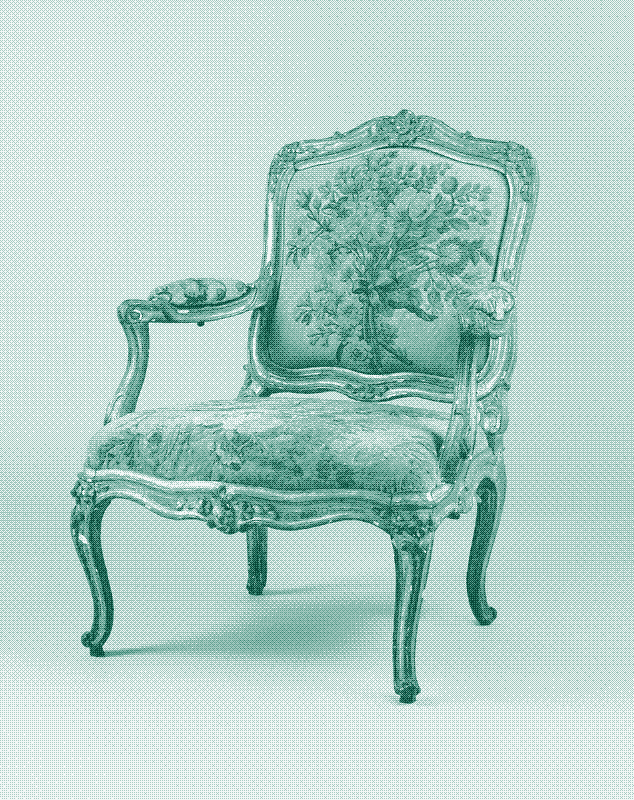 Afbeelding: Beklede fauteuil gemaakt door de Tapijtfabriek van Beauvais, eerste helft 18e eeuw. Foto: Metropolitan Museum of Art. Afbeelding in het publieke domein.