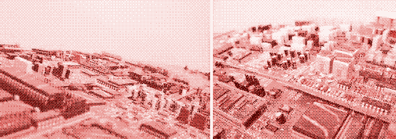 Praca artystyczna: Krajobraz miejski I &amp; II, autorstwa Grace Grothaus.