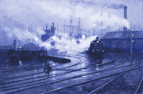 Obraz: „Doki Cardiff”, obraz Lionel Waldena, rok 1894.