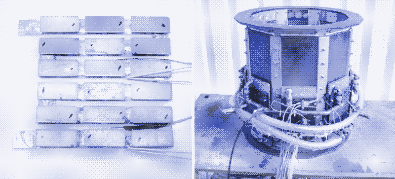 Zdjęcie: Prototyp opalanego peletem drzewnym kotła termoelektrycznego. [^30]