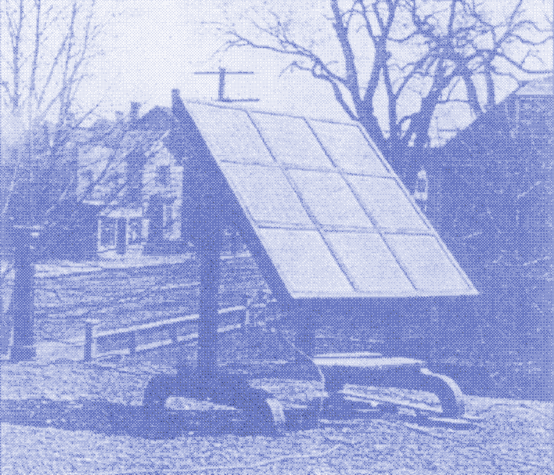 Powyżej: Pierwszy panel słoneczny George Cove, zademonstrowany w 1905 roku. Źródło: Technical World Magazine 11, nr 4, czerwiec 1909 roku.